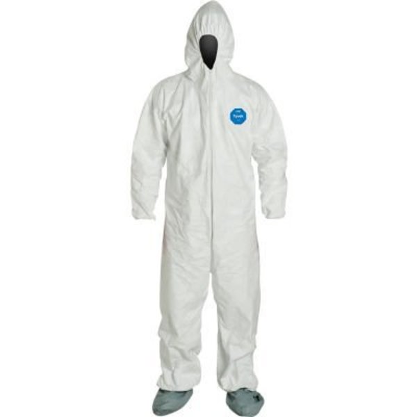Dupont DuPont Tyvek 400 Coverall Hood & Socks/Boots, White, Serged Seam, XL, 25/Qty TY122SWHXL002500